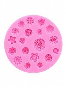 1pc Silicone Mold Liquid Powder Pink Mini Flower Shaped DIY Resin Jewelry Accessories Sunflower Rose Daisy Flower Silicone Mould For Epoxy Resin Crafts, Hair Accessories, Shoes Decoration Valentines - Style 3 - View 10