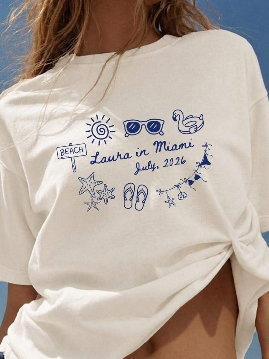Custom Travel Shirt Personalized Vacation T-Shirt Custom Name And Destination Tee Europe Trip Shirt Family Travel Gift  Shirt - White - View 1
