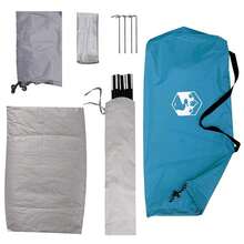 Blue Polyester Tent 190x140x105cm Camping Tent Sleeping Cabin Water Resistant Fabric Ventilation Window Hiking Travel Festival Backpacking Picnic Nature Forest Outdoor Night Holiday Adventure Weekend Trip - C - View 9