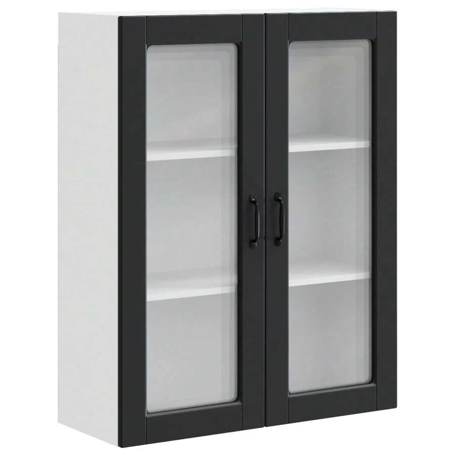 Nero Legno ingegnerizzato Mobile da Parete 80x31x100cm Mobile da Cucina Armadio Montaggio a Parete Scaffale Ordine Ufficio Interno Dispensa Sala da Pranzo Casa Organizzazione Lavanderia Soggiorno Corridoio - nero - Visualizzare 1