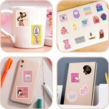 52pcs Vision Board Exquisite Cartoon Fun Stickers DIY Decorative Skateboarders Account Guitar Stickers School Supplies - Multicolor - View 6