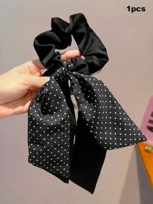 2/1/1pc/Set Vintage Polka Dot Ribbon Scrunchie, Drape Fabric Lightweight And Non-Pressing, Retro Fashion Hair Accessory - Suitable For Women And Girls, Perfect For Daily, Dating, School, Vacation And More - Multicolor - View 11