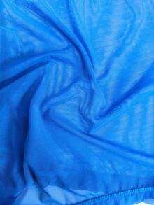 DomiGe 1pc Sexy Soft Sky Blue Mesh Fully Transparent Low Waist Men's Boxer Briefs - Blue - View 7