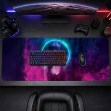 Neon Purple Smoke Makeup Portrait Extended Gaming Mouse Pad, Large Anti-Slip Rubber Desk Mat, Waterproof Keyboard Pad, Suitable For PC Laptop Gaming Office Desktop Decoration - View 2