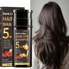 5-In-1 Ginseng & Reishi Mushroom Plant-Based Hair Dye Shampoo, Natural Plant Ingredients, Moisturizing & Softening Hair, Gentle Coloring, Low Irritation, Gray Coverage, Suitable For All Hair Types, Unisex - Multicolor - View 13