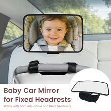 Tesla Baby Car Mirror Rear Facing – Fixed Headrest Baby Mirror For Car, Shatterproof Infant Car Seat Mirror Backseat Baby Mirror For Rear Facing Car - Multicolor - View 1
