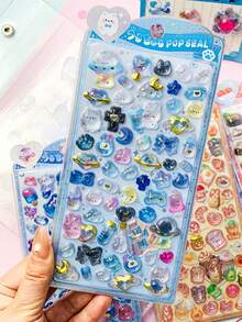 15pcs Original Q-Lia 3D Puffy Epoxy Stickers Kawaii Cartoon Raised Bubble Sticker DIY Journal Phone Case Kids Toy Decoration - Multicolor - View 7