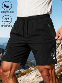 Men's Comfortable Sports Shorts, Outdoor Sports Shorts, Suitable For Summer Wear, Travel And Outings - Black - View 2