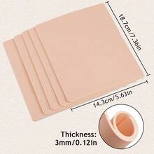15/10/5/3/1 Piece Silicone Tattoo Practice Skin, 3mm Double-Sided Fake Skin For Permanent Makeup Training Supplies, Tattoo Accessories - Multicolor - View 3