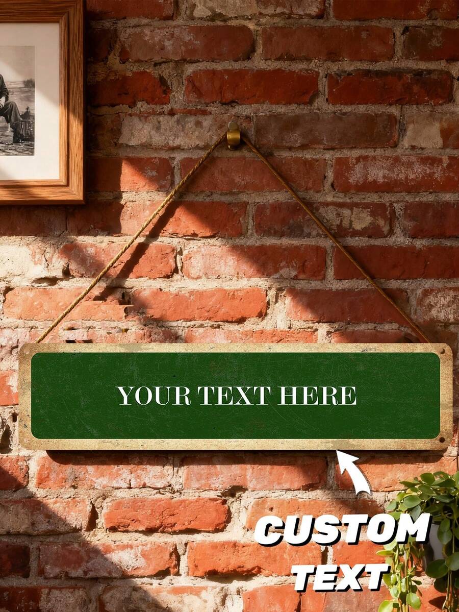 1pc Custom Text Sign- Rustic Vintage Metal Street Sign For Kids Room, Personalized Name Sign, Unique Gift For Him - Perfect For Birthdays, Holidays & Special Occasions - Multicolor - View 1