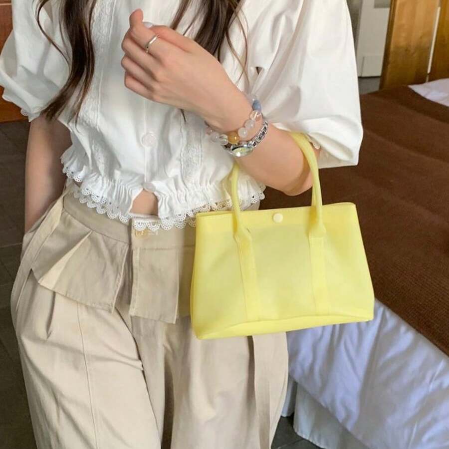 Borsa in PVC trasparente, borsa da spiaggia estiva, borsa impermeabile, borsa a tracolla con catena, borsa a tracolla per donne - Giallo - Visualizzare 1