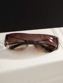 1pc One-Piece Oversized Futuristic Y2K Fashion Glasses - Multicolor - View 2