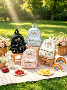 Ransel bergaya preppy dengan motif kupu-kupu yang stylish ini memiliki desain unik yang cocok untuk penggunaan sehari-hari dan juga menjadi hadiah yang bagus untuk remaja. - MultiWarna - View 1