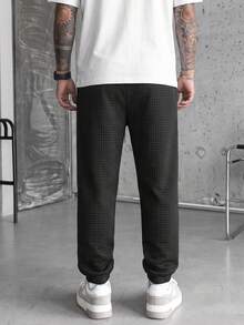 Men's Fashion Casual Long Pants, Spring/Autumn, Versatile Daily Wear, Thermal Lined - Black - View 6
