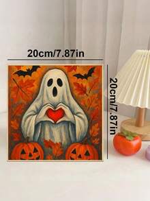 1/4pcs DIY Halloween Ghost Number Painting, Adult Beginner Handmade, Canvas Art Wall Decor, Halloween Gift - Frameless - View 13