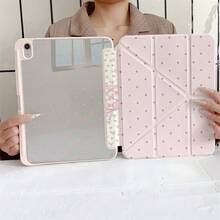 A BBlush 粉色迷你波點蕾絲緞帶蝴蝶結內襯平板保護殼，附筆槽，相容 iPad Pro (M5)/ Air (M3)/ 11"(A16)/ 10代 10.9" 2022 智慧保護殼/ Air 13(M3 2025)/ Air 11(M3 2025)/ Air 11(M3 2025)/ 11(A16 2025)/ 相容 Galaxy S9/S7/S10+/ 相容 Sam - 彩色 - 查看 9