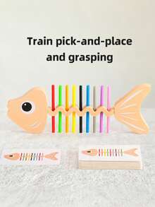 Children's Fun Color Matching Game - Enhancing Color Recognition Skills - Early Education Fine Motor Fish Bone Color Matching Toy - Multicolor - View 1