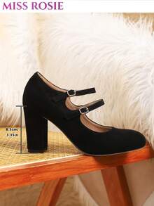 [MISS ROSIE]2026 SS New Arrival: Elegant Women's Mary Jane Heels In Multiple Colors, Round Toe With Single T-Strap. Local Stock Fast Delivery In 3 Day - 黑色 - 查看 6