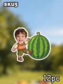 Custom Children's Tropical Fruit Face Banner, 1st Birthday Hanging Flag, Summer Yard Decoration Garland, Baby Shower Party Decor, Tutti Frutti Party Favors, Children's Milestone - Multicolor - View 23