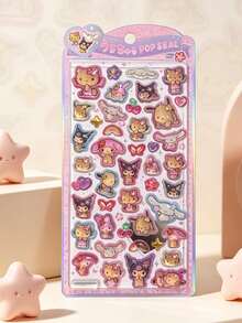 20pcs Original Q-Lia 3D Puffy Epoxy Stickers Kawaii Cartoon Raised Bubble Sticker DIY Journal Phone Case Kids Toy Decoration - Multicolor - View 8