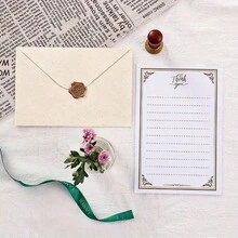 10pcs/Set (5 Envelopes + 5 Seal Stickers) Minimalist Beige Large/Small Premium Textured Linen Pattern Envelope And Seal Sticker Set, Handwritten Love Letter, Thank You Card, Greeting Card Envelope Set - 10Pcs - View 8
