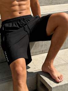 Men's Athletic Running Shorts - Quick Dry, 7 Inch | Sports Black - Black - View 6