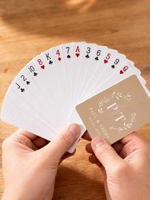 Personalized Custom Wedding Playing Cards Set (54 Cards) - Guest Book Alternative, Blank Message Cards, DIY Signature Favors, Unique Keepsake Cards, Elegant Floral & Letter Design, Suitable For Weddings, Engagements, Bridal Showers - Multicolor - View 2
