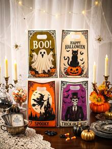 10/25/50 piezas Bolsas de regalo de plástico estilo vintage de Halloween, 4 patrones mixtos de bolsas de embalaje de regalo de Halloween, bolsas de regalo de Halloween, bolsas tote para fiesta de Halloween, decoración de Trick or Treat de Halloween, decoración de cocina de Halloween, decoración de mesa de Halloween, decoración del hogar de Halloween, bolsas de embalaje con tema de Halloween para tienda, decoración de terror de Halloween, recuerdos de fiesta - Estilo retro mixto - Ver 5