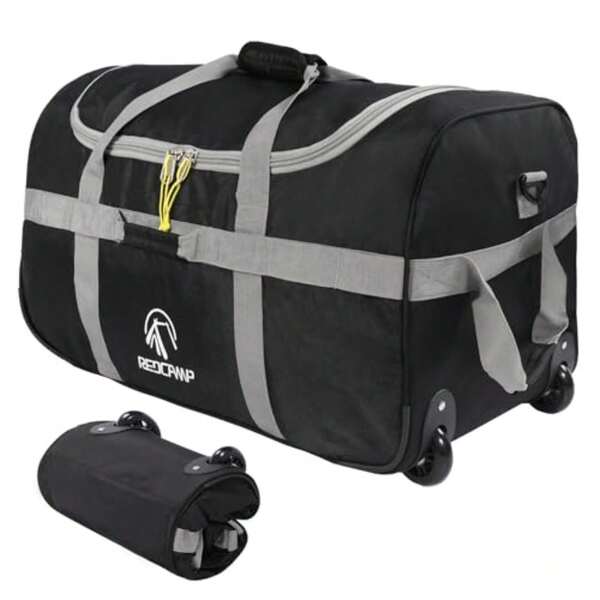 REDCAMP 85L/120L/140L Bolsa de lona plegable con ruedas, bolsa de viaje grande
