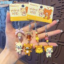 Auténtico Llavero Mini Oso Relajado Par de Llaveros Mercancía de Anime Colgante de Bolsa Muñeco Llavero Pequeño Regalo - Multicolor - Ver 1