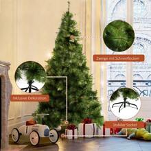 210cm Artificial Christmas Tree, 505 Branch Artificial Tree, Christmas Tree Decoration With Metal Stand For Indoor Use - 綠色 - 查看 6