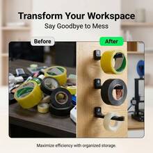 7pcs Sturdy Wall-Mounted Tape Cutter Storage Rack, Corrosion-Resistant Storage Shelf, Reliable Hanging Multi-Function Hook, Suitable For Various Scenarios Including Washi Tape, Workspace, Craft Room, Garage Tool Organization, Kitchen - Tape Dispenser - View 7