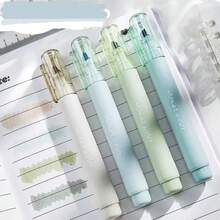 4pcs Soft Fluorescent Gel Pens Set, Pink Moraine Colors, Water-Based Ink, Fine-Tip, Suitable For Office Supplies, Writing, Correcting, Notebooks, Sketching School Supplies,Back To School - Sets - View 8