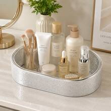 French Style Thin Gold Rim Boat-Shaped Leather Storage Tray, INS Style Premium Desktop Aromatherapy Vase Holder, Entryway Key Remote Control Sundries Organizer, Multi-Functional Home Decorative Tray - View 7