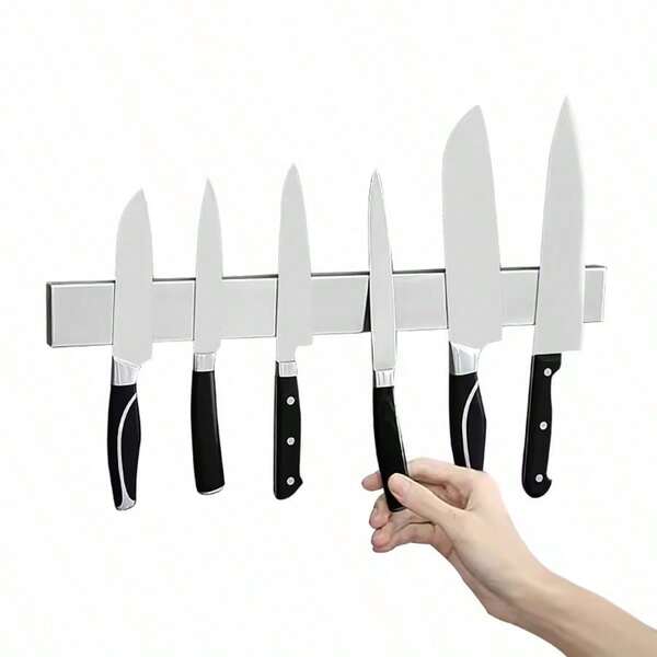 1PCS Barra Imán Cocina Porta Cuchillos Acero Inoxidable 50cm Pared Organizador
