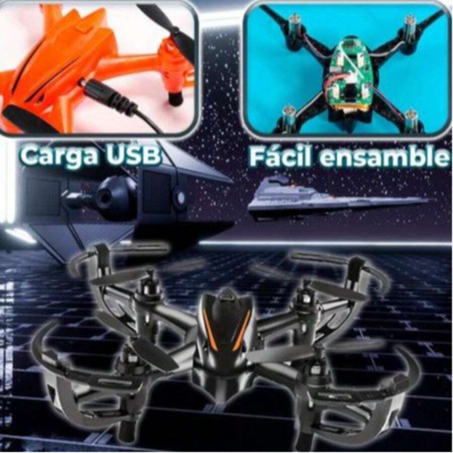 Kit de Mini Dron para Niños Construcción en 30 Minutos Fácil de Montar Juguete Educativo STEM Tecnología Creatividad Aprendizaje Manual Trabajo en Equipo Diversión Vuelo y Experiencia Interactiva Electrónica - Naranja - Ver 1