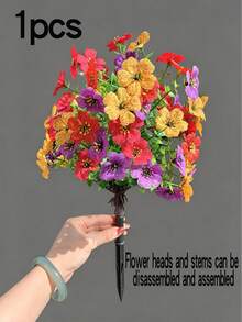 2/1pc Artificial Upright Flowers With Stems, Suitable For Spring/Summer Outdoor Decor, Faux Silk Daisy And Eucalyptus, UV Resistant, Suitable For Porch, Indoor Patio, Balcony, Garden Decoration, Artificial Plants, Autumn Decor - Multicolor - View 13