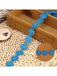 1碼玫瑰花蕾絲混色刺繡水溶性蕾絲飾邊，適用於衣物與旗袍裝飾 - 彩色 - 查看 39