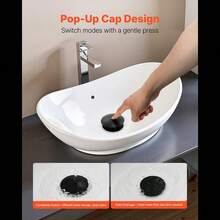 Bathroom Sink Drain With Overflow, Brass And 304 Stainless Steel  Up Drains, Anti-Clogging Vessel Sink Drain Strainer, All Metal Hair Catcher Drains Stopper, For Sinks With Overflow Holes-XY298451 - Multicolor - View 6