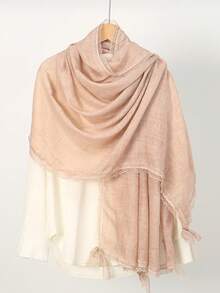 1 pezzo Elegante sciarpa da testa con bordo in pizzo tinta unita, scialle multifunzionale da donna, fascia per capelli vintage, scialle in cashmere leggero e artistico, regalo ideale per la festa della mamma - Sciarpa di pizzo a fiocco - Visualizzare 10