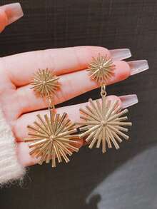 1 Pair Of Fashionable, Personalized, And Earrings Suitable For Women's Daily Commuting - Yellow Gold - View 3