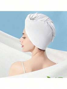 5/10/20pcs Super Absorbent Microfiber Hair Towel Wrap, Quick Dry Twist Hair Turban For Long/Thick Hair, Anti-Frizz Shower Cap - White - View 6