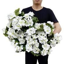 1PC Artificial Flowers Haitang Flower Wedding Bridal Bouquet Flower Wreath Home Room Dining Table Decoration Garden Autumn Decoration - White - View 1