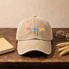 1pc Gothic Casual Washed Men Hat, Featuring 'animals' Print Design. It's For Sun Protection,Shade ,All Kind Of Outdoor Activities. - Multicolor - View 15