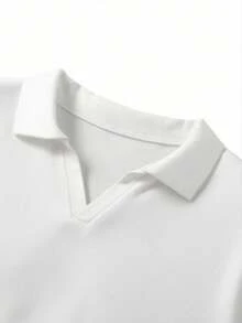 GRDR 男士夏季 Polo 短袖 T 恤，適合商務、辦公、會議與談判 - 白色 - 查看 4