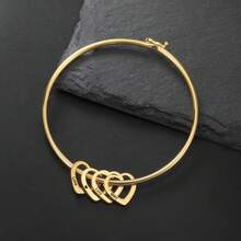 [Personalizado] 1 pieza Pulsera con colgante de corazón personalizada con 1-5 nombres, pulsera de promesa para pareja familiar, pulsera personalizada con símbolo de nombre y fecha, adecuada para cumpleaños, aniversario, Día de San Valentín, Día de la Madre, Día del Padre, Navidad, temporada de graduación, regalo conmemorativo, para familia, amigos, compañeros de clase, accesorio de joyería conmemorativa de equipo - Multicolor - Ver 8