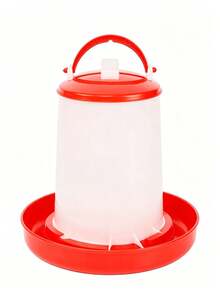 Automatic Pet Feeding And Watering Set, 160ml/1KG/2KG Capacity, Suitable For Chickens, Pigeons, Quails And Other Poultry, Livestock Feed Trough And Water Bucket, Unattended Feeding And Watering Equipment - Red and White - View 9