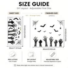 1pc Halloween Window Decal, Gothic Shadow Hand Silhouette, Vinyl Electrostatic Glass Sticker, Suitable For Living Room Window Display, Holiday-Themed Party Decoration. - Multicolor - View 3
