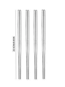 4 Pasang/6 Pasang Sumpit Stainless Steel Premium yang Dapat Digunakan Kembali, Panjang 8,8 Inci (Sekitar 22,5 Cm), Bentuk Persegi, Anti Selip, Aman untuk Mesin Pencuci Piring, Cocok untuk Rumah, Dapur, Hotel, Restoran - View 14