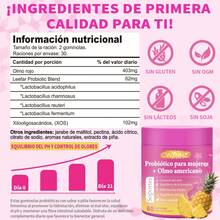 URO Suplemento Vitamínico Femenino Combo 2 en 1 GWYNNE: 60 Gomitas Probióticas Veganas Sabor Piña para Equilibrio pH, Salud Intestinal y Apoyo Inmunológico + 60 Cápsulas Probióticas U RO Sin Sabor, Soporte Nutricional para el Bienestar Íntimo Diario de Mujeres Adultas - combinación - Ver 5